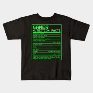 Gamer Nutritional Facts - Funny Gamer Video Game Kids T-Shirt